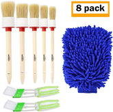 Manfiter Detailing Brush Set, Car Duster, Auto Detail Brush Set with Car Dash Duster Brush for Car Motorcycle Automotive Cleaning Wheels, Dashboard, Interior, Exterior, Leather, Air Vents