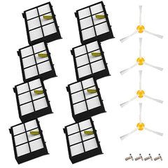 Amyehouse Side Brushes and Hepa Filters Replenishment Kit for iRobot Roomba 800 900 Series 805 860 880 890 980 960 870 871 Vacuum Replacement Parts