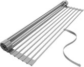 Miligore Roll-up Dish Drying Rack - Large (20" x 13") Multi-Purpose Over the Sink Drainer - Gray