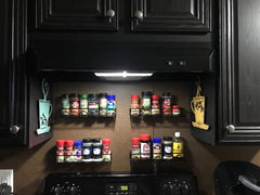 Spice Rack Organizer for Cabinet, Door Mount, or Wall Mounted - Set of 4 Black Hanging Shelf for Spice Jars