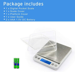 WAOAW 500g/0.01g Digital Pocket Stainless Jewelry & Kitchen food Scale, Lab Weight, 0.001oz Resolution