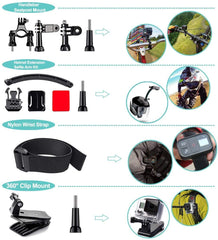 61 in 1 Action Camera Accessories Kit for GoPro Hero 8 7 6 5 4 Hero Session 5 Black SJ4000 5000 6000 Xiaomi Yi AKASO Campark Action Camera by MaxCo