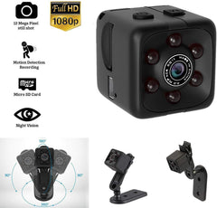 Mini Hidden Spy Camera Portable Small 1080P Wireless Cam with Night Vision and Motion Detection for Nanny/Housekeeper, Security Sports Camera (Black(with 32GB Card))
