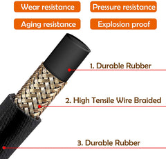 PP PROWESS PRO 50FT Pressure Washer Hose with 3/8 Inch Quick Connect, High Tensile Wire Braided Power Washer Hose, 4000 PSI