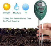 Soil Test Kit,Besmon 3-in-1 Soil Ph Meter,Soil Moisture Meter Indoor/Outdoor Plant Care Soil Tester Light and PH MeterFor Plant