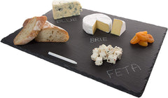 4 Sizes to Choose: Large Stone Age Slate cheese boards (12"x16" Serving Platter) with Soap Stone Chalk