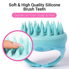 Desentie Hair Scalp Massager Exfoliating Personal Massager Brush With Silicone Spikes for Shampoo Scrubbing and Stimulating Hair Growth Green