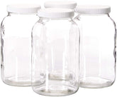 4 Pack- 1 Gallon Mason Jar - Glass Jar Wide Mouth with Airtight Foam Lined Plastic Lid - Safe Mason Jar for Fermenting Kombucha Kefir - Storing and Canning- By Kitchentoolz
