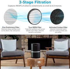 LEVOIT Air Purifier LV-H132 Replacement, True HEPA and Activated Carbon Filters Set, LV-H132-RF, 2 Pack