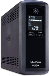 CyberPower CP1500AVRLCD Intelligent LCD UPS System, 1500VA/900W, 12 Outlets, AVR, Mini-Tower