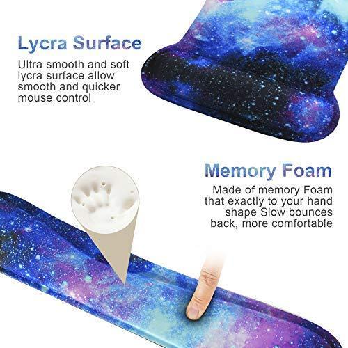Mouse Pad with Wrist Support and Keyboard Wrist Rest Pad Set,Ergonomic Mouse Pads for Computers Laptop,Non-Slip Comfortable Mousepad w/Raised Memory Foam for Easy Typing Pain Relief (Eiffel Tower)