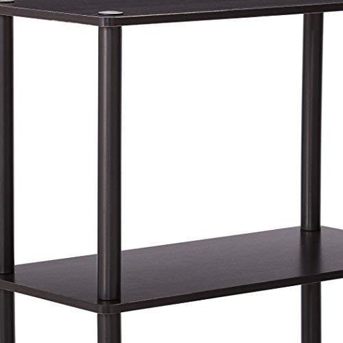 Furinno (99557BK/GY) Turn-N-Tube 4-Tier Multipurpose Shelf Display Rack - Black/Grey