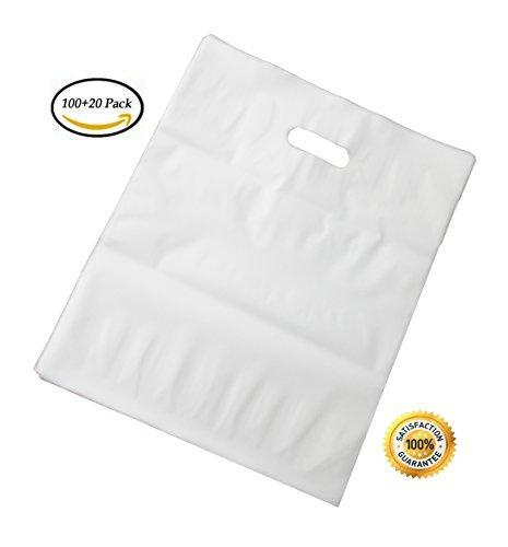 100 Extra Durable 2.5mil 12x15 Clear Merchandise bags Die Cut Handle-Semi-Glossy finish-Anti-Stretch. For Retail store plastic bags, Party favors, Handouts and more by Best Choice (Clear)