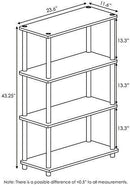 Furinno (99557BK/GY) Turn-N-Tube 4-Tier Multipurpose Shelf Display Rack - Black/Grey