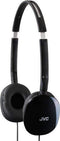 JVC Black Flat and Foldable Colorful Flats On Ear Headphone with 3.94 foot Gold Plated Phone Slim Plug HAS160B