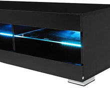 Load image into Gallery viewer, KingSo TV Stand for 55 Inch TV, TV Stands with Led Lights Entertainment Center, High Gloss TV Table TV Cabinet Modern TV Console Living Room Furniture - Wood Brown
