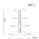 TWING 4 Tier Round Acrylic Cupcake Display Stand,Weeding Party Dessert Stand Tree Tower -Clear Display Holder Tree