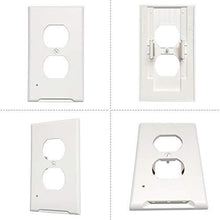 Load image into Gallery viewer, 4Pack LED Night Light Outlet Cover Plate-No Wires Or Batteries,Light Sensor Auto-On LED Guidelight,Install In a Snap,Outlet Wall Plate With 0.3W High Brightness Night Light (White,Duplex)
