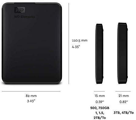 WD 2TB Elements Portable External Hard Drive - USB 3.0 - WDBU6Y0020BBK