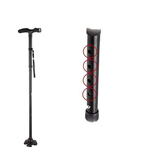 LabNovations Medical Posture Walking Cane, Portable Self-Standing 10 Height Lightweight Adjustable, Folding, Collapsible Hand Walking Stick for Men & Women. 360 Traction Tip