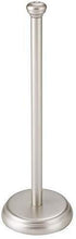Load image into Gallery viewer, mDesign Decorative Metal Free-Standing Toilet Paper Holder Stand with Storage for 3 Rolls of Toilet Tissue - for Bathroom/Powder Room - Holds Mega Rolls - Satin
