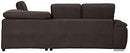 Homelegance Platina 103" Sectional Sofa with Pull Out Bed and Ottoman, Chocolate Fabric