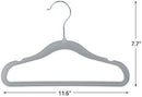 Finnhomy Non-Slip Clothes Hangers for Baby and Kids 30-Pack Velvet Hangers with 10 Finger Clips, Gray