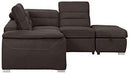 Homelegance Platina 103" Sectional Sofa with Pull Out Bed and Ottoman, Chocolate Fabric