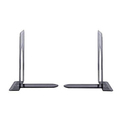 Black Bookend Supports, Metal Nonskid Heavy Duty Bookends (6Pair/12 Piece), Standard Size 5.7 x 5 x 6.7in, Great for Bookshelf Office School Library