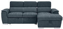 Homelegance Ferriday 98" x 66" Sectional Sleeper with Storage, Blue