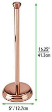 Load image into Gallery viewer, mDesign Decorative Metal Free-Standing Toilet Paper Holder Stand with Storage for 3 Rolls of Toilet Tissue - for Bathroom/Powder Room - Holds Mega Rolls - Satin
