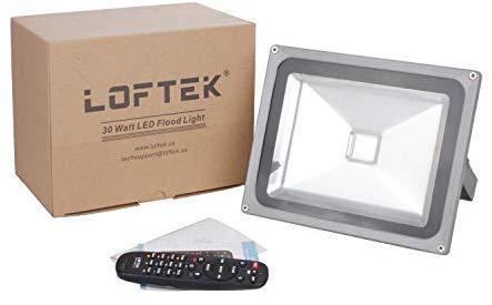 RGB COB LED Flood Lights LOFTEK, Outdoor Color Changing Floodlight with Remote Control, IP65 Waterproof 16 Colors 4 Modes Dimmable Wall Washer Light, Stage Lighting (50)