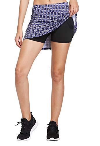 Cityoung Women's Casual Pleated Tennis Golf Skirt with Underneath Shorts Running Skorts