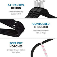 Load image into Gallery viewer, Non-Slip Velvet Hangers - Suit Hangers (50-pack) Ultra Thin Space Saving 360 Degree Swivel Hook Strong and Durable Clothes Hangers Hold Up-To 10 Lbs by ZOBER

