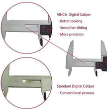 Load image into Gallery viewer, VINCA DCLA-0605 Quality Electronic Digital Vernier Caliper Inch/Metric/Fractions Conversion 0-6 Inch/150 mm Stainless Steel Body Red/Black Extra Large LCD Screen Auto Off Featured Measuring Tool

