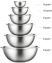 Load image into Gallery viewer, Premium Stainless Steel Mixing Bowls (Set of 6) Stainless Steel Mixing Bowl Set - Easy To Clean, Nesting Bowls for Space Saving Storage, Great for Cooking, Baking, Prepping by Veracity &amp; Verve
