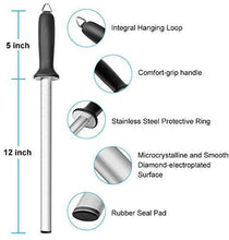 Load image into Gallery viewer, TAIDEA 12 Inch Diamond Knife Sharpener Steel Rod Knife Sharpening Professional, Honing Rod for Sharpening Your Chef&#39;s Knife, Carving Knife, Chopping Knives
