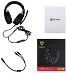 MODOHE Gaming Headset, Xbox One PS4 Headset, Noise Cancelling Over Ear Gaming Headphone Mic, Comfort Earmuffs, Lightweight, Easy Volume Control for Xbox 1 S/X Playstation 4 Computer Laptop(Black)