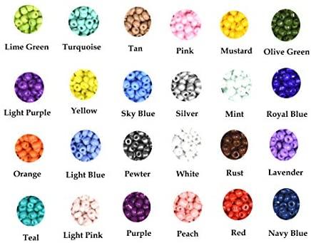 Gemybeads Glass Seed Beads, Small Pony Beads Assorted Kit with Organizer Box for Jewelry Making, Beading, Crafting (Round 3X2mm 8/0, 24 Assorted Multicolor Set)