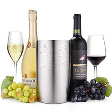 Load image into Gallery viewer, Jolitac Wine Chiller Bucket, Stainless Steel Double Wall Wine Cooler Bucket, Keeps Cold for Hours Wine Bottle Cooler Chiller Insulated Champagne Beer Ice Bucket (1 PC)
