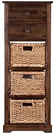 Southern Enterprises Jayton 2-Basket Storage Shelf, Brown