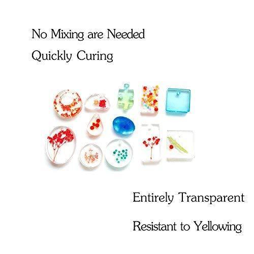 Miraclekoo UV Resin UV Curing Epoxy Resin Hard UV Glue Ultraviolet Curing Solar Cure Resin Sunlight Activated Resin for DIY Jewelry Making Casting & Coating,200g