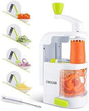 New 4-in-1 Vertical Vegetable Slicer, Rotating Adjustable Blades, Heavy Duty Veggie Spiralizer with Strong Suction Cup, for Low Carb,Paleo,Gluten-Free Meals (Free Cleaning Brush) by Chugod