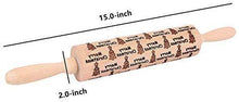 Load image into Gallery viewer, Embossed Wooden Rolling Pins Engraved Embossing Wood Roller Pin with Christmas Patterns for Baking Cookies by Unihoh
