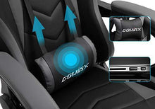 Load image into Gallery viewer, Dowinx Gaming Chair Ergonomic Racing Style Recliner with Massage Lumbar Support, Office Armchair for Computer PU Leather E-Sports Gamer Chairs with Retractable Footrest (Black&amp;Purple)
