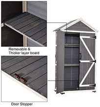 Load image into Gallery viewer, MCombo Outdoor Storage Cabinet Tool Sheds Backyard Garden Storage Shed Utility Wooden Organizer with Lockable Double Doors 1000 (Grey)

