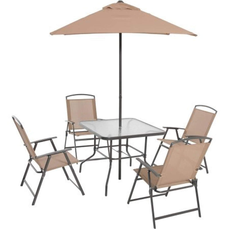 Mainstays Albany Lane 6-Piece Folding Seating Set, Tan