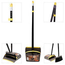 TreeLen Dust Pan and Broom/Dustpan Cleans Broom Combo with 40"/52" Long Handle for Home Kitchen Room Office Lobby Floor Use Upright Stand up Dustpan Broom Set (A Yellow Broom Set)