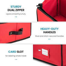 Load image into Gallery viewer, Premium Christmas Gift Wrap Organizer, Interior Pockets, fits 18-24 Standers Rolls, Underbed Storage, Wrapping Paper Storage Box by ZOBER
