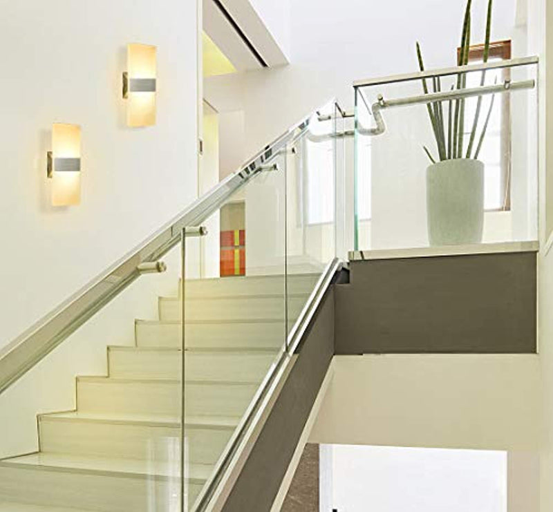 DASINKO Modern Wall Sconce 12W, Set of 2 LED Wall Lamp Warm White, Acrylic Material Wall Mounted Wall Lights